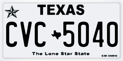 TX license plate CVC5040