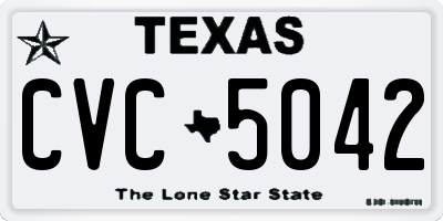 TX license plate CVC5042