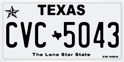 TX license plate CVC5043