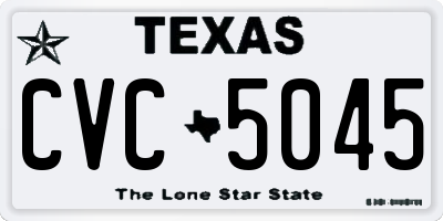 TX license plate CVC5045