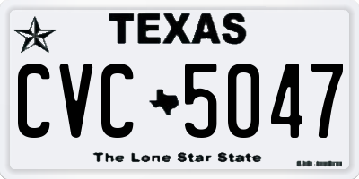 TX license plate CVC5047