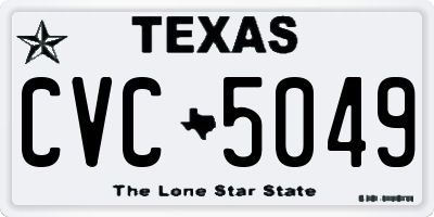 TX license plate CVC5049