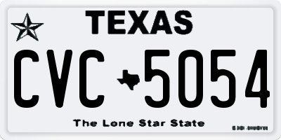 TX license plate CVC5054