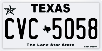 TX license plate CVC5058