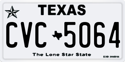 TX license plate CVC5064