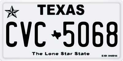 TX license plate CVC5068
