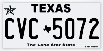 TX license plate CVC5072