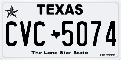 TX license plate CVC5074