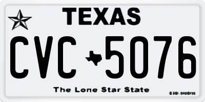 TX license plate CVC5076