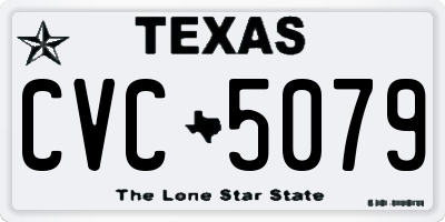 TX license plate CVC5079
