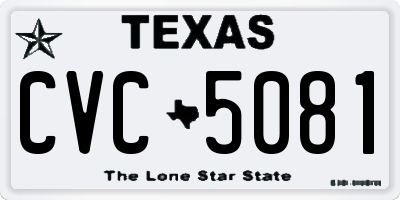 TX license plate CVC5081