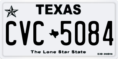 TX license plate CVC5084