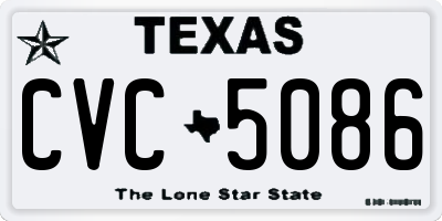 TX license plate CVC5086