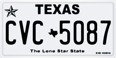 TX license plate CVC5087