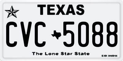 TX license plate CVC5088