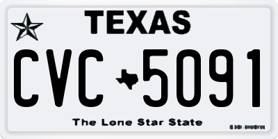 TX license plate CVC5091