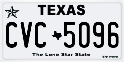 TX license plate CVC5096