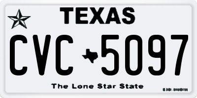 TX license plate CVC5097
