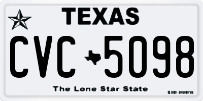 TX license plate CVC5098
