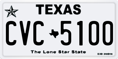 TX license plate CVC5100