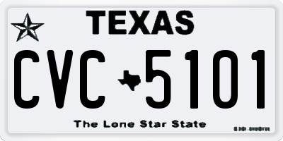 TX license plate CVC5101