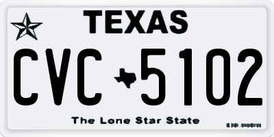 TX license plate CVC5102