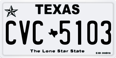 TX license plate CVC5103