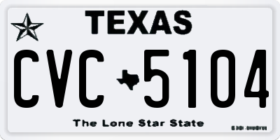 TX license plate CVC5104