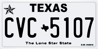TX license plate CVC5107
