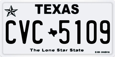 TX license plate CVC5109