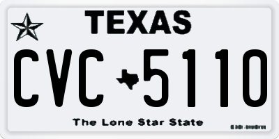 TX license plate CVC5110