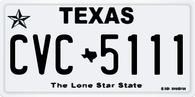 TX license plate CVC5111