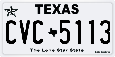 TX license plate CVC5113