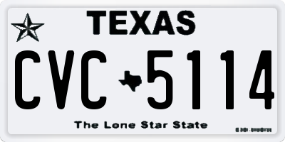 TX license plate CVC5114