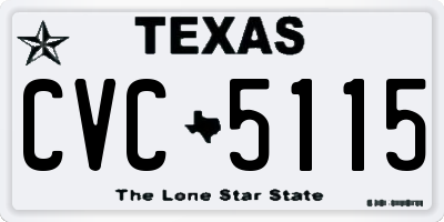 TX license plate CVC5115