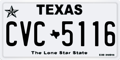 TX license plate CVC5116