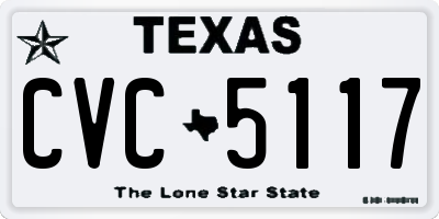 TX license plate CVC5117
