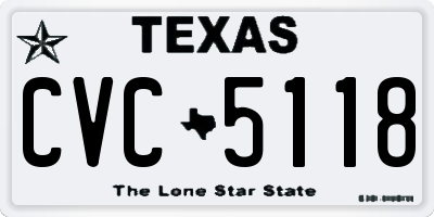 TX license plate CVC5118