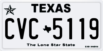 TX license plate CVC5119