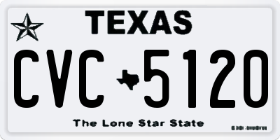 TX license plate CVC5120