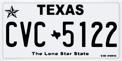 TX license plate CVC5122