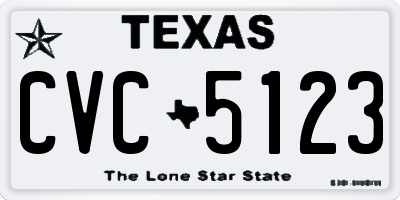 TX license plate CVC5123