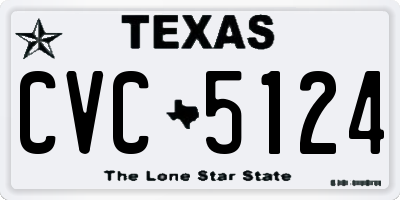 TX license plate CVC5124