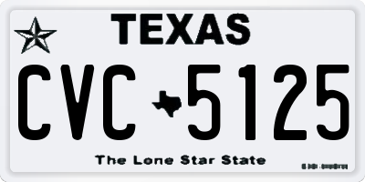 TX license plate CVC5125