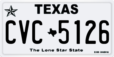 TX license plate CVC5126