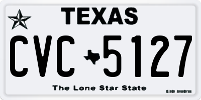 TX license plate CVC5127