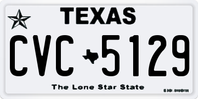 TX license plate CVC5129