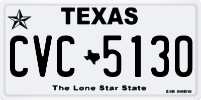 TX license plate CVC5130