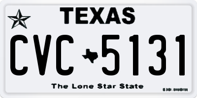 TX license plate CVC5131