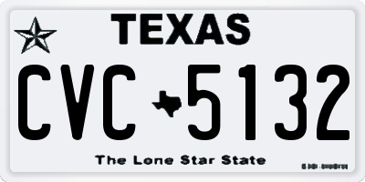 TX license plate CVC5132